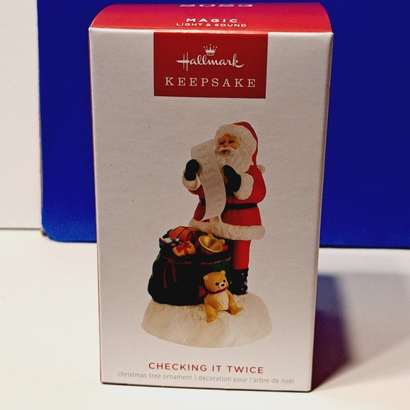 Hallmark 2023 Keepsake Checking it Twice - Magic - Light and Sound Ornament - Picture 1 of 5